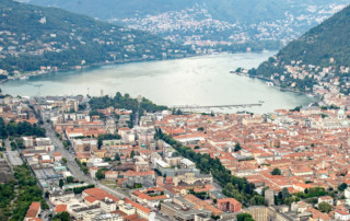como,  veduta aerea